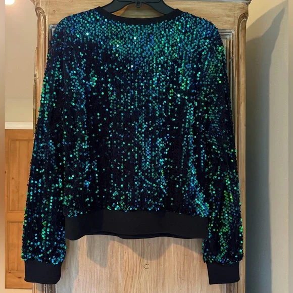 By Anthropologie Sequin Velvet Sweatshirt size M - Picture 2 of 3